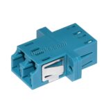 Optical adapter LC female – LC female Duplex with flange